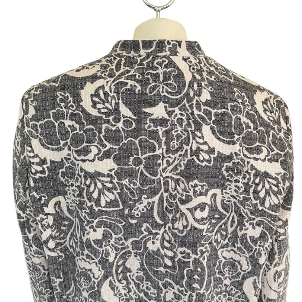 KAREN SCOTT Long Sleeve Floral Blazer Jacket in Blue & White  SZ 2X - Picture 5 of 9